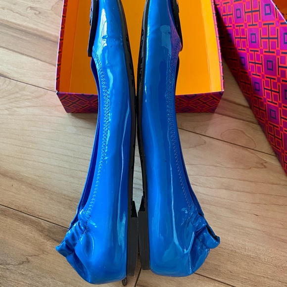 🚫SOLD🚫🍀Tory Burch🍀🥿Miller flats/shoes/ballets/leather/blue/excellent condt - Picture 7 of 10